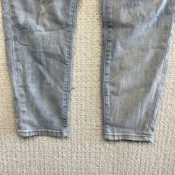 Joseph Ribkoff Jeans Blue Floral / Pearl Embellished Distressed Women Read - Picture 4 of 13